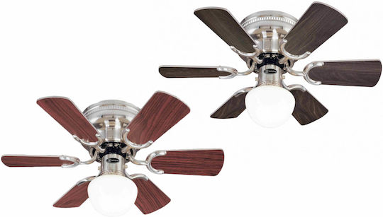 Westinghouse Petite Ανεμιστήρας Οροφής 76cm με Φως Brushed Nickel