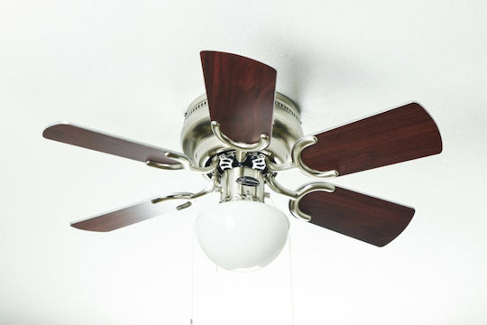 Westinghouse Petite Ανεμιστήρας Οροφής 76cm με Φως Brushed Nickel