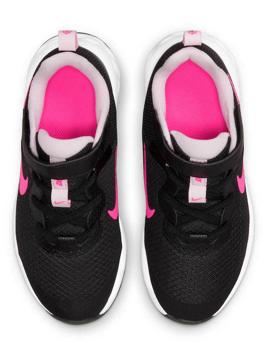 Revolution REVOLUTION 6 Kids Sports Shoes Running with Hoop & Loop Closure Black / Hyper Pink