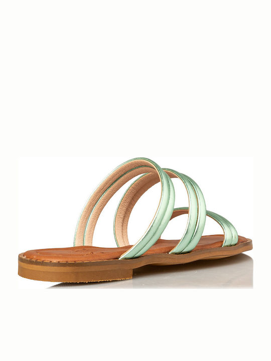 Women's Flat Sandals in Green Color