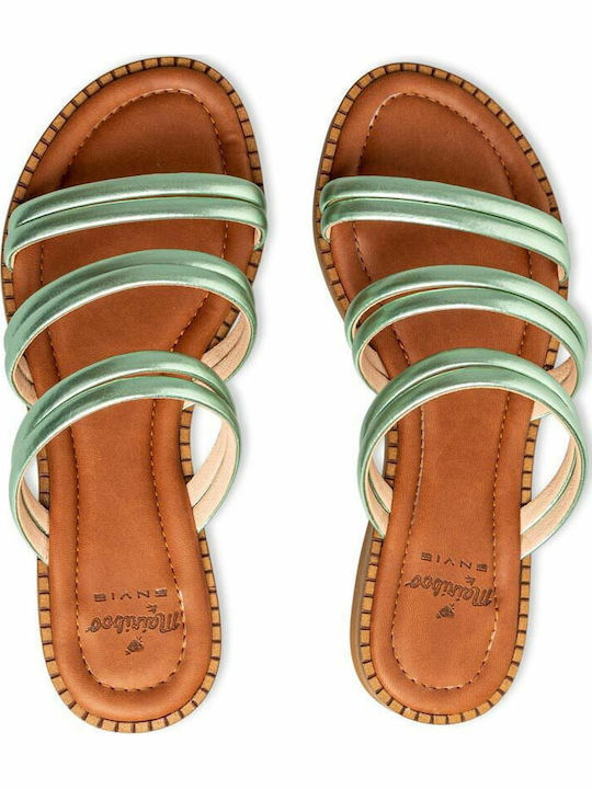 Women's Flat Sandals in Green Color