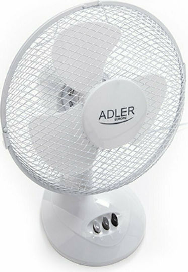 Adler AD-7302 Tabletop Fan 45W Fan Diameter 23cm White