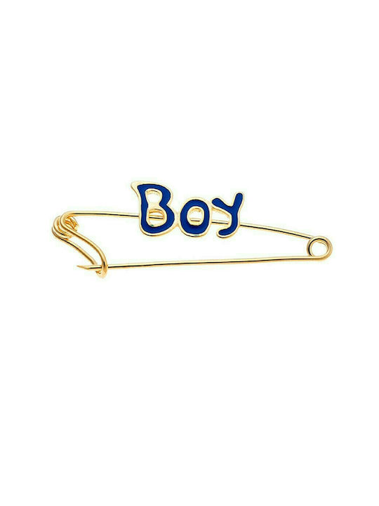 Senza Kids Gold Plated Silver Safety Pin Charm for Boy