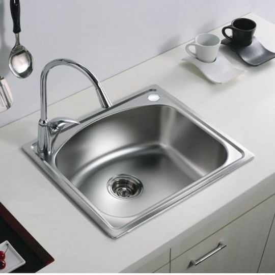 ICK5042 Drop-In Sink Inox Satin W50xD43cm Silver
