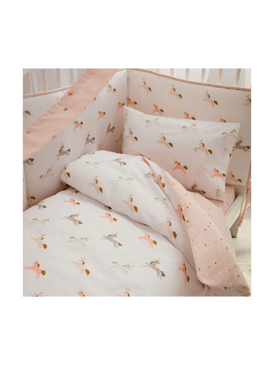 Vesta Home Σετ Βρεφικά Σεντόνια Κούνιας Βαμβακερά Magic Λευκά 120x165εκ. 3τμχ