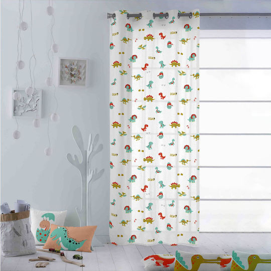 Teoran Dino Curtain with Rod Pocket