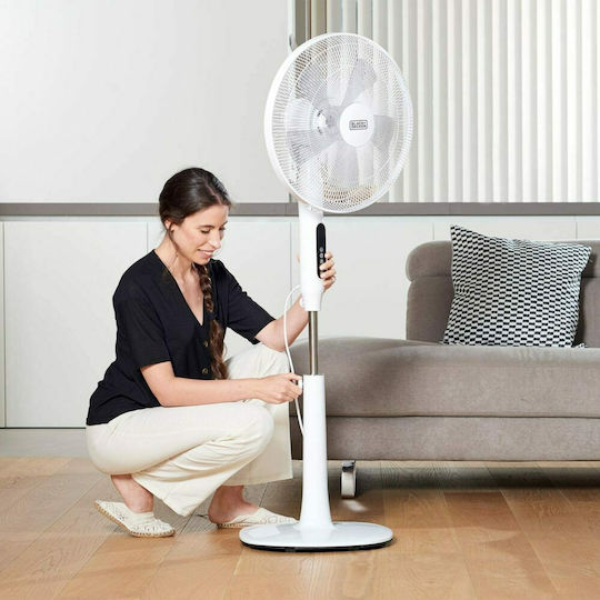 Black & Decker Black & Decker Pedestal Fan 50W 40cm Diameter with Remote Control White