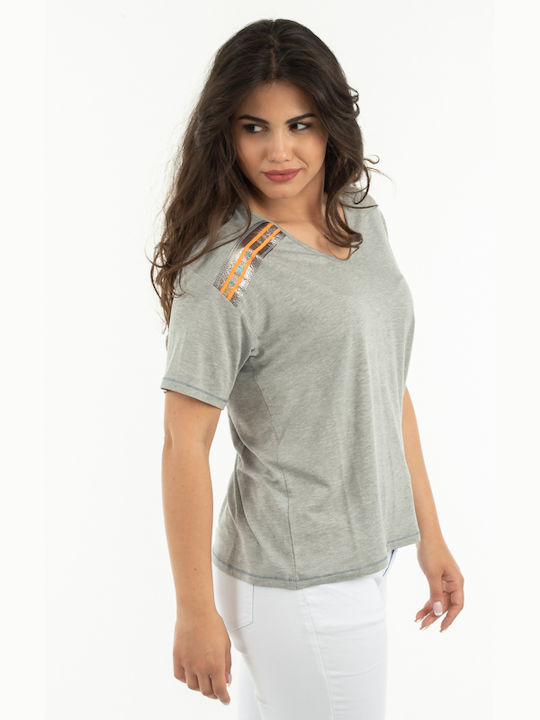 VISCOSE T-SHIRT BE-0003/20100-GREY