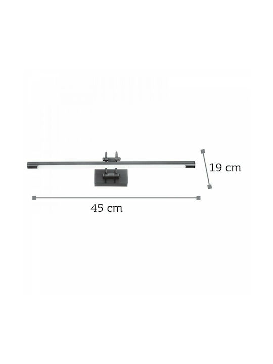 Inlight 1044-B Nickel Matte Classic Lamp Wall with Integrated LED and Warm White Light Silver 45cm
