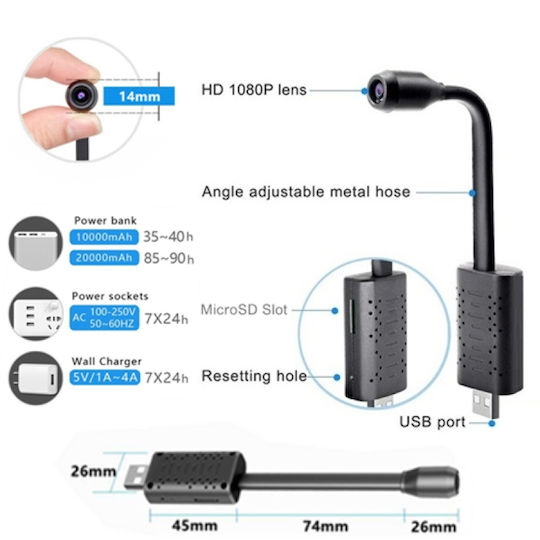 Hidden Camera WiFi 1080p with Memory Card Slot and Motion Detector