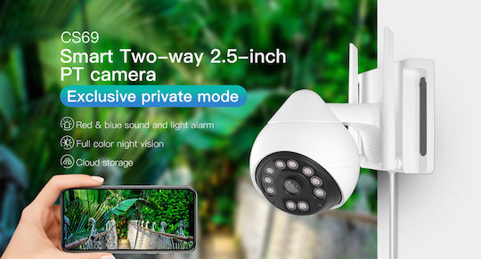 Vstarcam CS69 IP Κάμερα Παρακολούθησης Wi-Fi Full HD+ 3MP Αδιάβροχη με Αμφίδρομη Επικοινωνία και Φακό 4mm