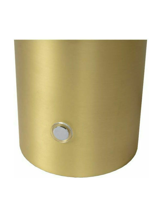 Lucide Lightning Metal Table Lamp for Socket E27 with White Shade and Gold Base