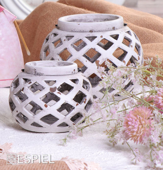 Espiel Felinar Ceramică De masă Alb 14.5x14.5x11buc 1buc Espiel Felinar Ceramică De masă Alb 14.5x14.5x11buc 1buc