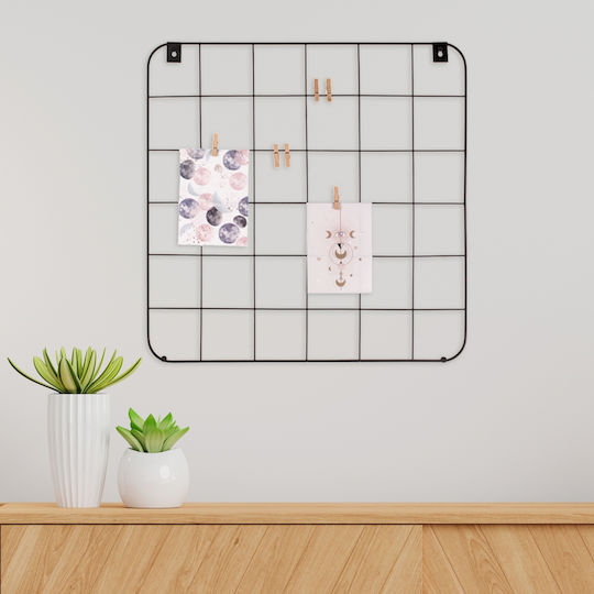 Out of the Blue Metallic Wall-Mounted Photo Frame With Black Frame With 6 Clips