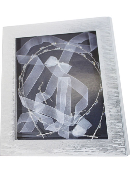 Prince Silvero Cutie pentru Coroană de Nuntă Rama foto Dreptunghiulară Silver/White 20x20εκ.