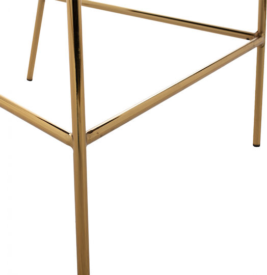 Hocker Bar mit Rückenlehne Gepolstert mit Samt Theodore Cypress 60x55x100cm
