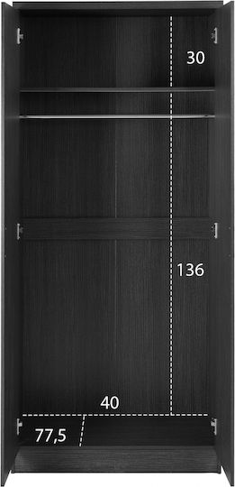 Doppeltür Kleiderschrank Jenna Zebrano 80x43x181cm