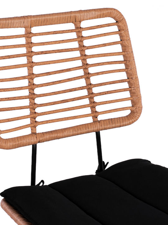 Σκαμπό Μπαρ Εξωτερικού Χώρου Rattan Allegra Καφέ 55x56x107cm