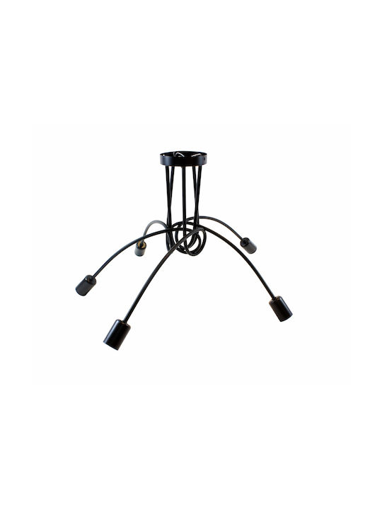 Deckenleuchte 65cm Schwarz mit Fassung E27