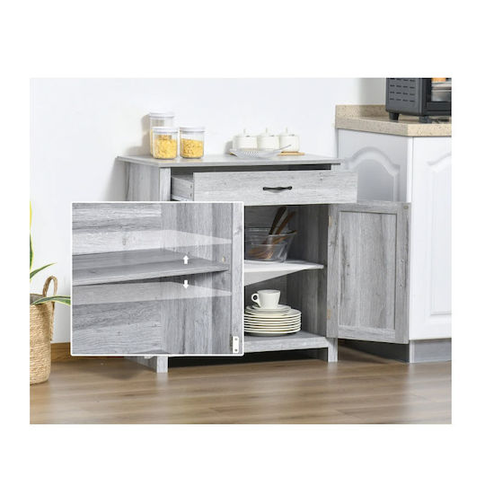HomCom Ντουλάπι Μπάνιου 80x39.7x80cm Γκρι