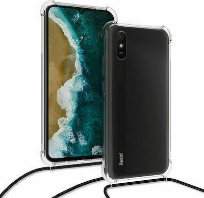 Forcell Cord Coperta din spate Silicon cu curea Transparent (Redmi 9A / 9AT)