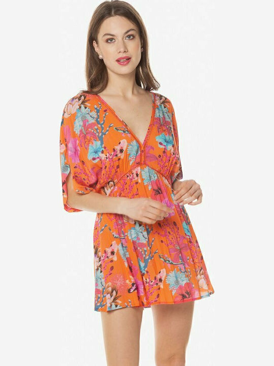 Desigual Angelina Women's Mini Dress Beachwear Orange