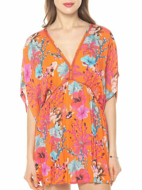 Desigual Angelina Women's Mini Dress Beachwear Orange