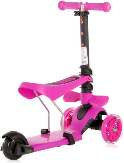 Lorelli Kinderroller Smart Plus 3-Rad mit LED-Beleuchtung für 3+ Jahre Fuchsie