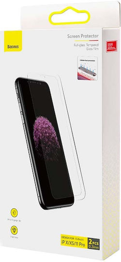 Baseus Glass Film 0.3мм Закалено стъкло за цялото лице 2бр (iPhone 11 Pro)