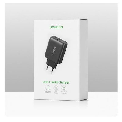 Ugreen Încărcător Fără Cablu cu Port USB-A și Port USB-C 36W Livrarea energiei / Quick Charge 3.0 Negruς (CD170)