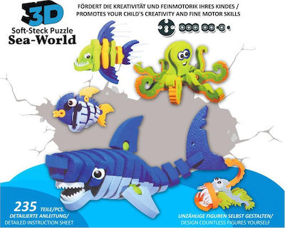 Jamara Παιχνίδι Κατασκευών 3D Soft-Steck Puzzle Sea World για Παιδιά 4+ Ετών