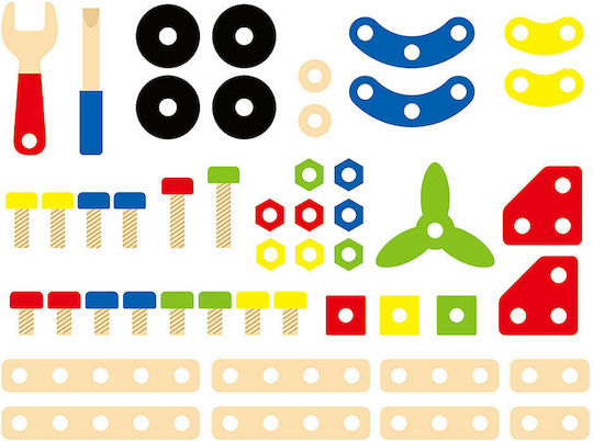 Viga Toys Παιχνίδι Κατασκευών Ξύλινo Construction Block Set 48τμχ για Παιδιά 3+ Ετών