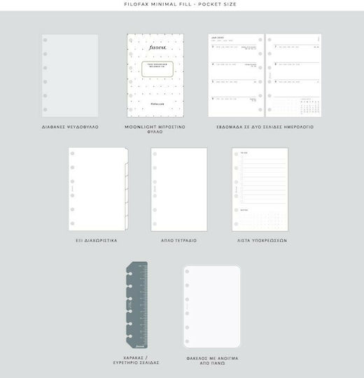 Filofax Organizator Moonlight Pocket Negru Agendă De Piele