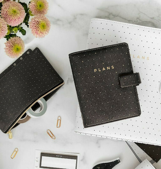 Filofax Organizator Moonlight Pocket Negru Agendă De Piele