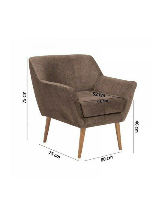 Carla Armchair Coffee 80x75x85cm
