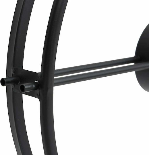 vidaXL Ρολόι Τοίχου Μεταλλικό Μαύρο Ø52cm