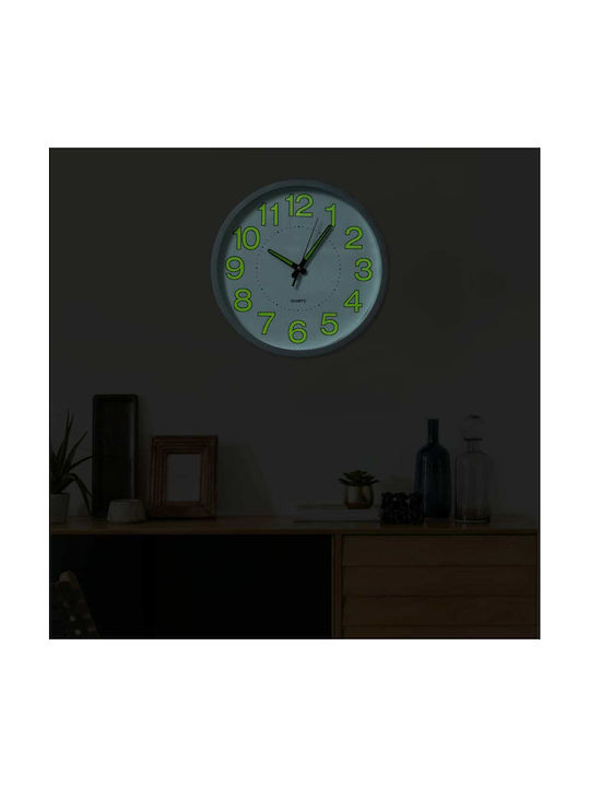 vidaXL Luminous Ρολόι Τοίχου Πλαστικό Λευκό Ø30cm