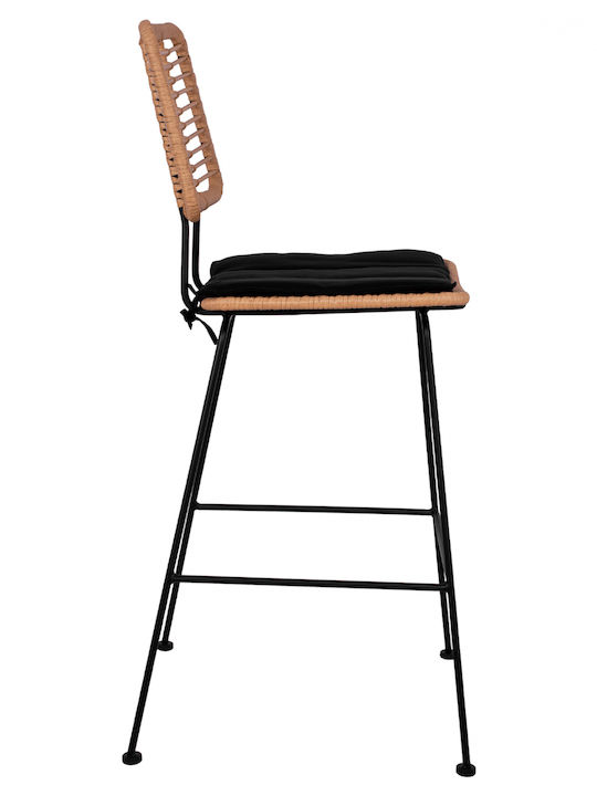 Scaun Bar Exterior Rattan Allegra Cu Pernă Bej 46.5x55x117.5cm