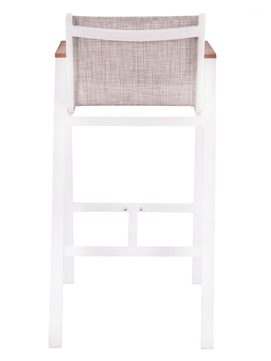 Gartenhocker Für Bar Außeneinsatz Aus Aluminium Weiß 52x58x108cm