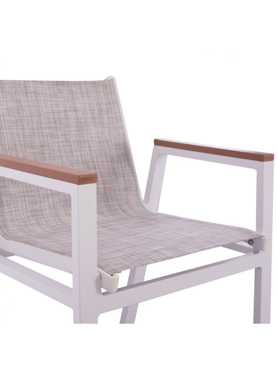 Gartenhocker Für Bar Außeneinsatz Aus Aluminium Weiß 52x58x108cm