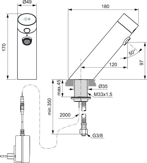 Ideal Standard Sensorflow Ersatz Wasserhahn-Rohr Küchen- und Badezimmerarmaturenzubehör