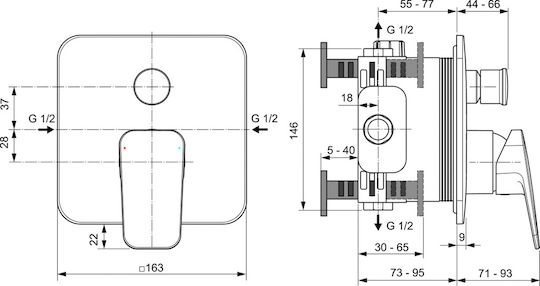 Ideal Standard Ceraplan für Dusche 2 Ausgänge Chrome