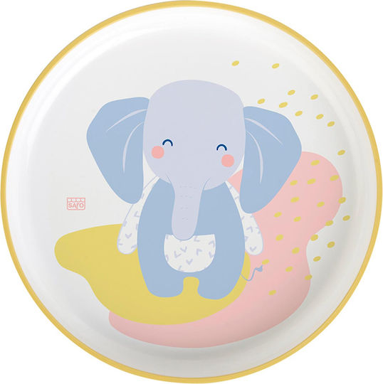 Saro Комплект за Хранене Elephant от Пластмаса с Противоплъзгаща Основа Многоцветен 5бр за 6+ месеци