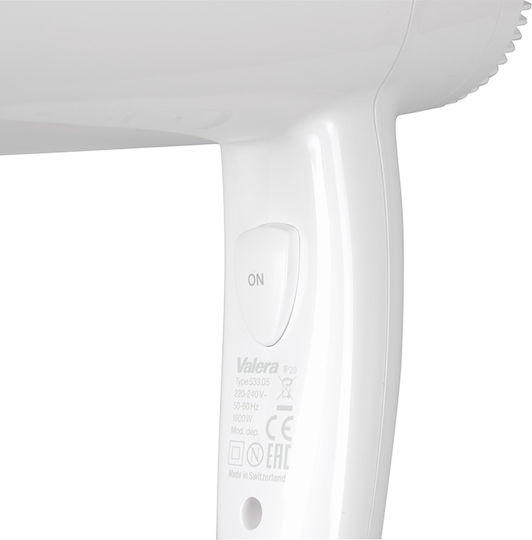 Valera White Hotel Hair Dryer 1.6kW with Spiral Cable up to 250cm