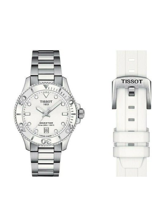 Tissot Seastar 1000 Ρολόι Μπαταρίας με Μεταλλικό Μπρασελέ