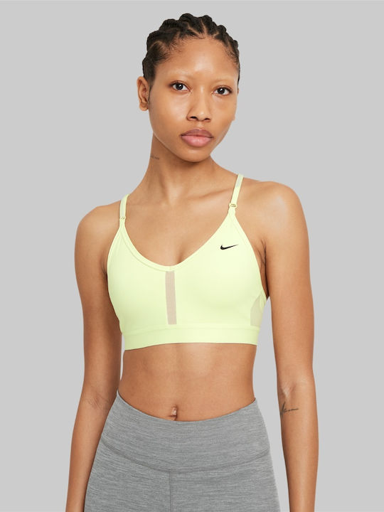 Dri-Fit Indy Γυναικείο Αθλητικό Μπουστάκι Lime με Αφαιρούμενη Ενίσχυση
