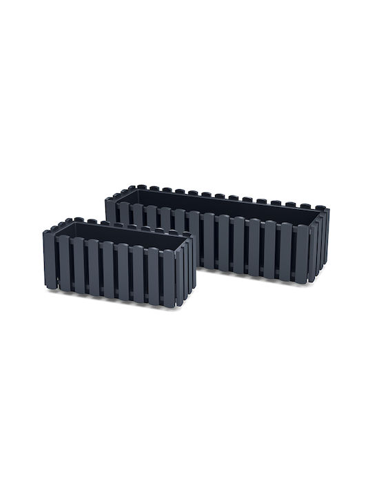 Prosperplast Γλάστρα Boardee Fence Planter Box 58x16.2cm in Black Color DDEF600-S433