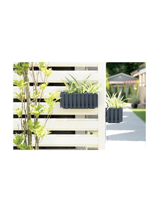 Prosperplast Boardee Fence W planter Planter Box Plastic Gray 38x18x16.2cm.