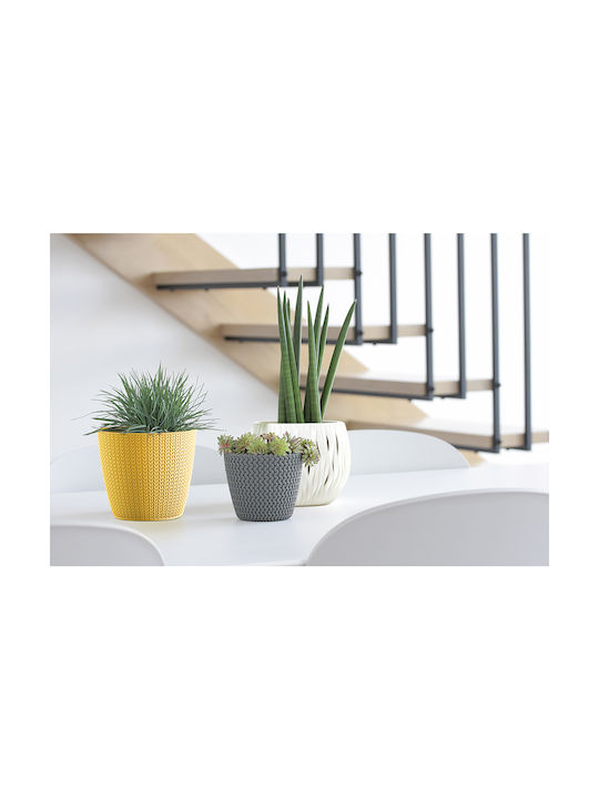 Prosperplast Wheaty Γλάστρα Πλαστική Κίτρινη 25.8x25.8x22.9εκ.