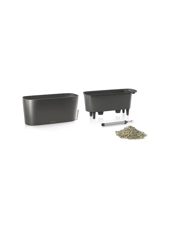 Lechuza Delta Auto-udare Planter Box Plastic Gri 40x15x18cm.